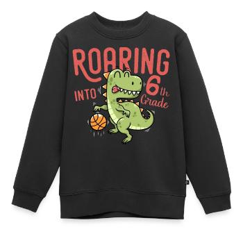 Roaring into 6th Grade Dinosaur Basketball - Sweat Premium enfant bio - noir - Devant - AI Model Kid Female (0cm)