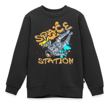 Street Art Spray Can Rapper Cool - Sweat Premium enfant bio - noir - Devant - AI Model Kid Female (0cm)