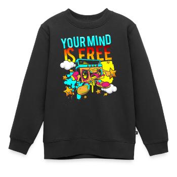 Graffiti rappeur style de rue - Sweat Premium enfant bio - noir - Devant - AI Model Kid Female (0cm)