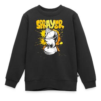 Graffiti Wall Streetwear Boombox - Sweat Premium enfant bio - noir - Devant - AI Model Kid Female (0cm)
