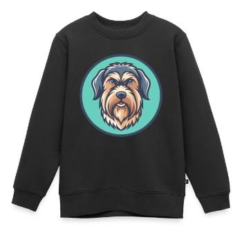 Briquet Griffon Vendéen Chien Race Dessin Animé Kawaii - Sweat Premium enfant bio - noir - Devant - AI Model Kid Female (0cm)