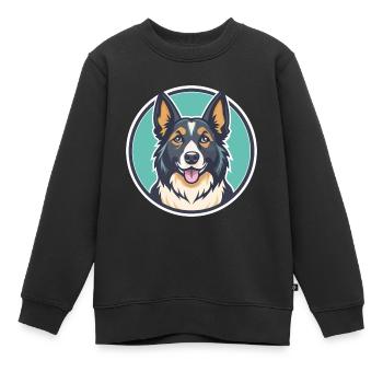 Karpaten Schäferhund Hunderasse Lustige Karikatur Kawaii - Kinder Premium Organic Sweatshirt - Schwarz - Vorne - AI Model Kid Female (0cm)