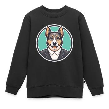 Castro Laboreiro Hunderasse Cartoon Kawaii Clipart - Kinder Premium Organic Sweatshirt - Schwarz - Vorne - AI Model Kid Female (0cm)