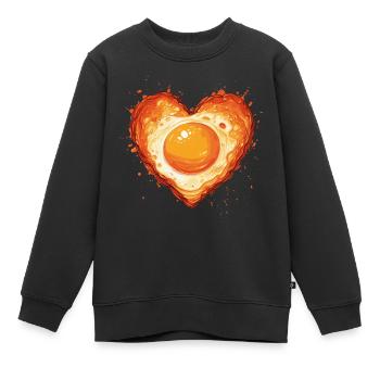 Spiegelei ist Liebe - Kinder Premium Organic Sweatshirt - Schwarz - Vorne - AI Model Kid Female (0cm)