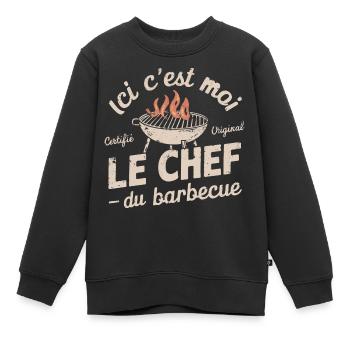 Le Chef du Barbecue - Sweat Premium enfant bio - noir - Devant - AI Model Kid Female (0cm)