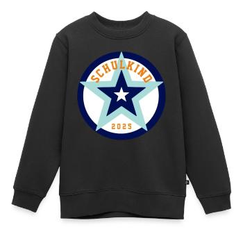 SCHULKIND 2025 - ERSTE KLASSE 2025 - EINSCHULUNG - Kinder Premium Organic Sweatshirt - Schwarz - Vorne - AI Model Kid Female (0cm)