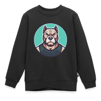 Cordoba chien de combat race dessin animé Kawaii Clipart - Sweat Premium enfant bio - noir - Devant - AI Model Kid Female (0cm)