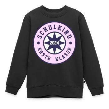 SCHULKIND ERSTE KLASSE 2024 - EINSCHULUNG 2024 - Kinder Premium Organic Sweatshirt - Schwarz - Vorne - AI Model Kid Female (0cm)