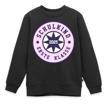 SCHULKIND 2025 - ERSTE KLASSE - EINSCHULUNG 2025 - Kinder Premium Organic Sweatshirt - Schwarz - Vorne - AI Model Kid Female (0cm)