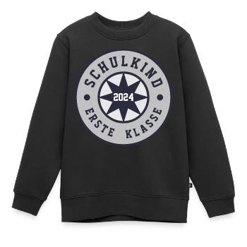 SCHULKIND ERSTE KLASSE 2024 - EINSCHULUNG 2024 - Kinder Premium Organic Sweatshirt - Schwarz - Vorne - AI Model Kid Female (0cm)