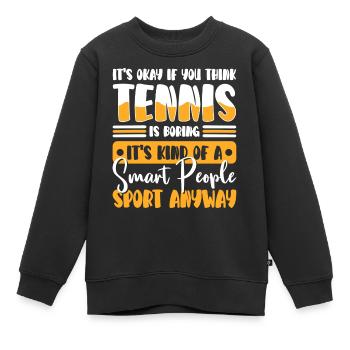 Tennis Tennisarm Aufschlag - Kinder Premium Organic Sweatshirt - Schwarz - Vorne - AI Model Kid Female (0cm)