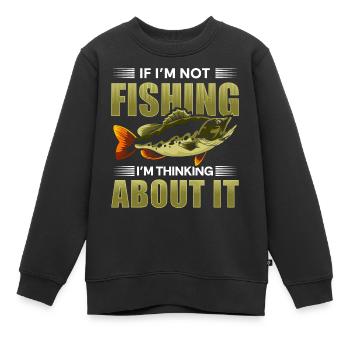 Pêche Pêche Leurre de pêche sportive - Sweat Premium enfant bio - noir - Devant - AI Model Kid Female (0cm)