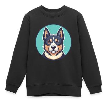 Molosse Chien Race Coloré Dessin animé Kawaii Clipart - Sweat Premium enfant bio - noir - Devant - AI Model Kid Female (0cm)