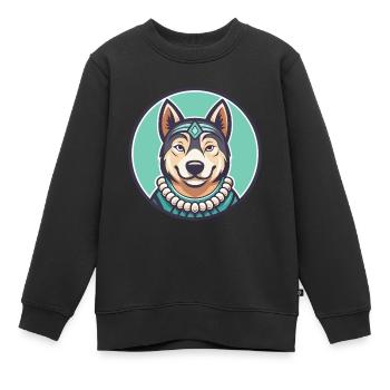 Polynesische Hunderasse Cartoon Kawaii Clipart Tier - Kinder Premium Organic Sweatshirt - Schwarz - Vorne - AI Model Kid Female (0cm)