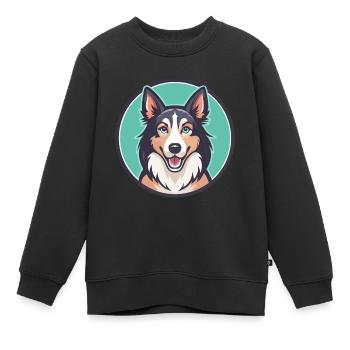 Slovensky Kopov Hunderasse Cartoon Kawaii Clipart - Kinder Premium Organic Sweatshirt - Schwarz - Vorne - AI Model Kid Female (0cm)