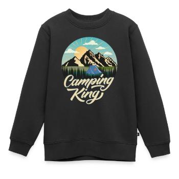 Camping - Kinder Premium Organic Sweatshirt - Schwarz - Vorne - AI Model Kid Female (0cm)