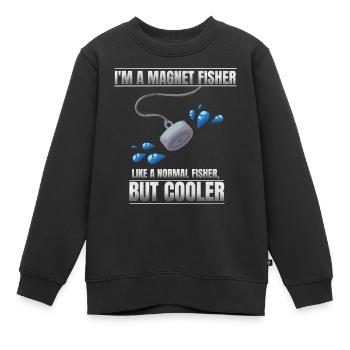 Je suis un pêcheur d’aimants - Sweat Premium enfant bio - noir - Devant - AI Model Kid Female (0cm)