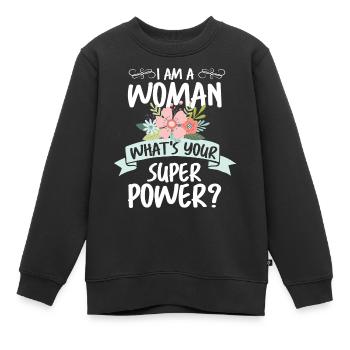 Célébration féministe des femmes - Sweat Premium enfant bio - noir - Devant - AI Model Kid Female (0cm)