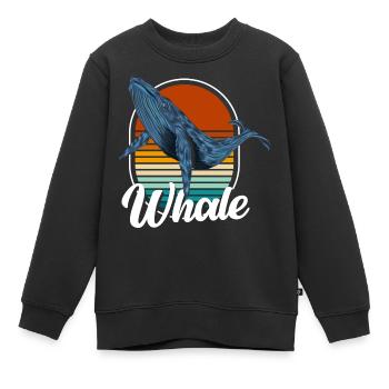 Baleine à bosse de mer Mammifère marin - Sweat Premium enfant bio - noir - Devant - AI Model Kid Female (0cm)