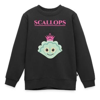 Pétoncles Coquillages Collector Beachcomber Crustacés - Sweat Premium enfant bio - noir - Devant - AI Model Kid Female (0cm)