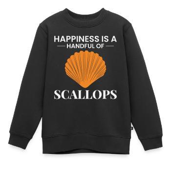 Pétoncles Coquillages Collector Beachcomber Crustacés - Sweat Premium enfant bio - noir - Devant - AI Model Kid Female (0cm)