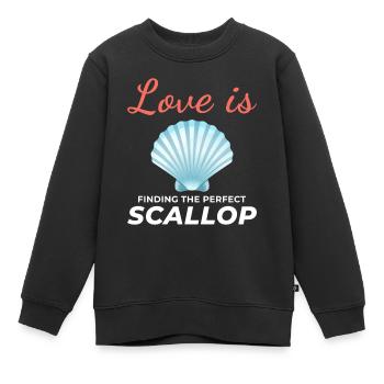 Pétoncles Coquillages Collector Beachcomber Crustacés - Sweat Premium enfant bio - noir - Devant - AI Model Kid Female (0cm)