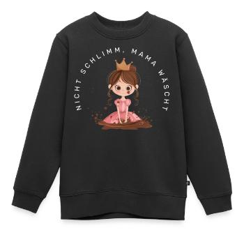 Nicht schlimm, Mama wäscht (Prinzessin) - Kinder Premium Organic Sweatshirt - Schwarz - Vorne - AI Model Kid Female (0cm)