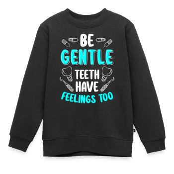 Zähne Bohrer Pflege Orthopäde - Kinder Premium Organic Sweatshirt - Schwarz - Vorne - AI Model Kid Female (0cm)