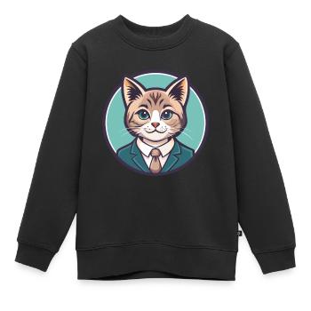 Chantilly Tiffany Katzenrasse Karikatur Kawaii Tier - Kinder Premium Organic Sweatshirt - Schwarz - Vorne - AI Model Kid Female (0cm)