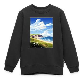 Péninsule de Gower Aonb Affiche de voyage Souvenir WPA - Sweat Premium enfant bio - noir - Devant - AI Model Kid Female (0cm)