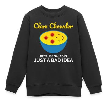 Chaudrée de palourdes, crustacés, soupe de fruits de mer hilarante - Sweat Premium enfant bio - noir - Devant - AI Model Kid Female (0cm)