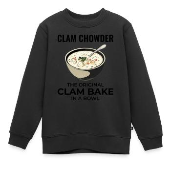 Chaudrée de palourdes, crustacés, soupe de fruits de mer hilarante - Sweat Premium enfant bio - noir - Devant - AI Model Kid Female (0cm)