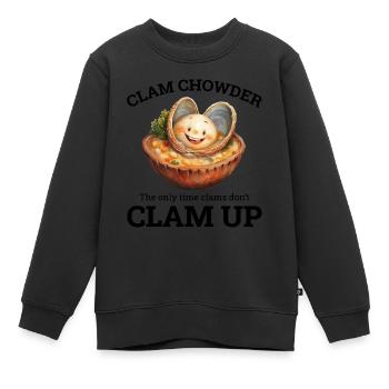 Chaudrée de palourdes, crustacés, soupe de fruits de mer hilarante - Sweat Premium enfant bio - noir - Devant - AI Model Kid Female (0cm)