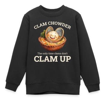 Chaudrée de palourdes, crustacés, soupe de fruits de mer hilarante - Sweat Premium enfant bio - noir - Devant - AI Model Kid Female (0cm)