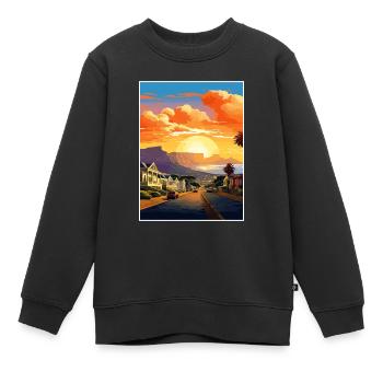 Cape Town Afrique du Sud Affiche de voyage Souvenir WPA - Sweat Premium enfant bio - noir - Devant - AI Model Kid Female (0cm)
