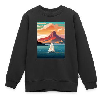 Cape Town Afrique du Sud Affiche de voyage Souvenir WPA - Sweat Premium enfant bio - noir - Devant - AI Model Kid Female (0cm)