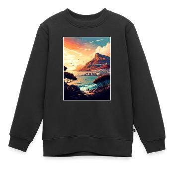 Cape Town Afrique du Sud Affiche de voyage Souvenir WPA - Sweat Premium enfant bio - noir - Devant - AI Model Kid Female (0cm)