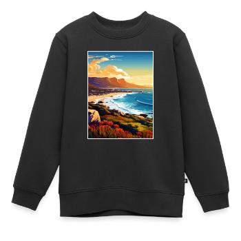 Cape Town Afrique du Sud Affiche de voyage Souvenir WPA - Sweat Premium enfant bio - noir - Devant - AI Model Kid Female (0cm)