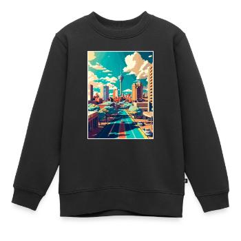 Johannesburg Südafrika Reiseposter Souvenir - Kinder Premium Organic Sweatshirt - Schwarz - Vorne - AI Model Kid Female (0cm)
