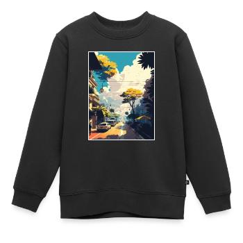 Hanoi Vietnam Reise Poster Souvenir Malerei WPA - Kinder Premium Organic Sweatshirt - Schwarz - Vorne - AI Model Kid Female (0cm)
