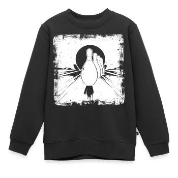 Bowling Pins - Kinder Premium Organic Sweatshirt - Schwarz - Vorne - AI Model Kid Female (0cm)