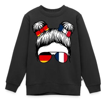 Franzosen Französisch Deutschland Frankreich - Kinder Premium Organic Sweatshirt - Schwarz - Vorne - AI Model Kid Female (0cm)
