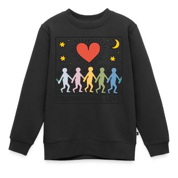 Bedingungslose Liebe - Unconditional Love - Kinder Premium Organic Sweatshirt - Schwarz - Vorne - AI Model Kid Female (0cm)