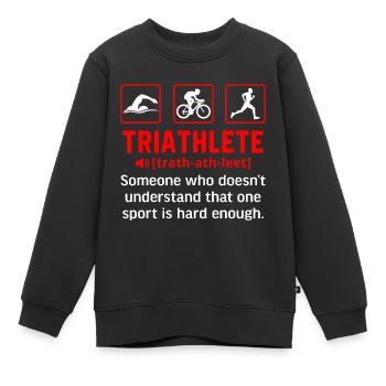 Triathlete definition - Kids Premium Organic Sweatshirt - black - Front - AI Model Kid Female (0cm)