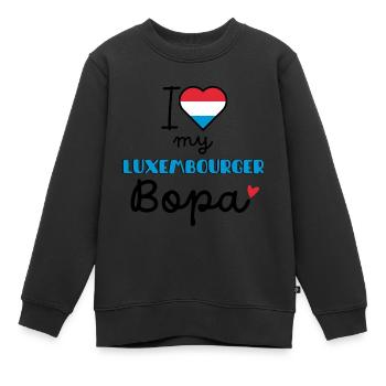 J’adore mon Bomi luxembourgeois - Sweat Premium enfant bio - noir - Devant - AI Model Kid Female (0cm)