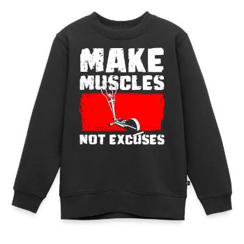 Crosstrainer Fitness Muskelaufbau - Kinder Premium Organic Sweatshirt - Schwarz - Vorne - AI Model Kid Female (0cm)