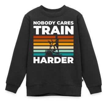 Entraîneur musculaire d’entraînement - Sweat Premium enfant bio - noir - Devant - AI Model Kid Female (0cm)