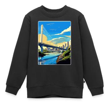 Sao Paulo Brésil Affiche de voyage Peinture Souvenir WPA - Sweat Premium enfant bio - noir - Devant - AI Model Kid Female (0cm)