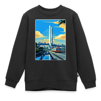 Sao Paulo Brésil Affiche de voyage Peinture Souvenir WPA - Sweat Premium enfant bio - noir - Devant - AI Model Kid Female (0cm)
