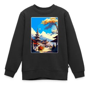 Chiang Mai Thailand Vintage Reise Poster Souvenir - Kinder Premium Organic Sweatshirt - Schwarz - Vorne - AI Model Kid Female (0cm)